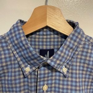 Johnnie O Blue Plaid Long Sleeve Button Up Shirt Men Small Pregis
